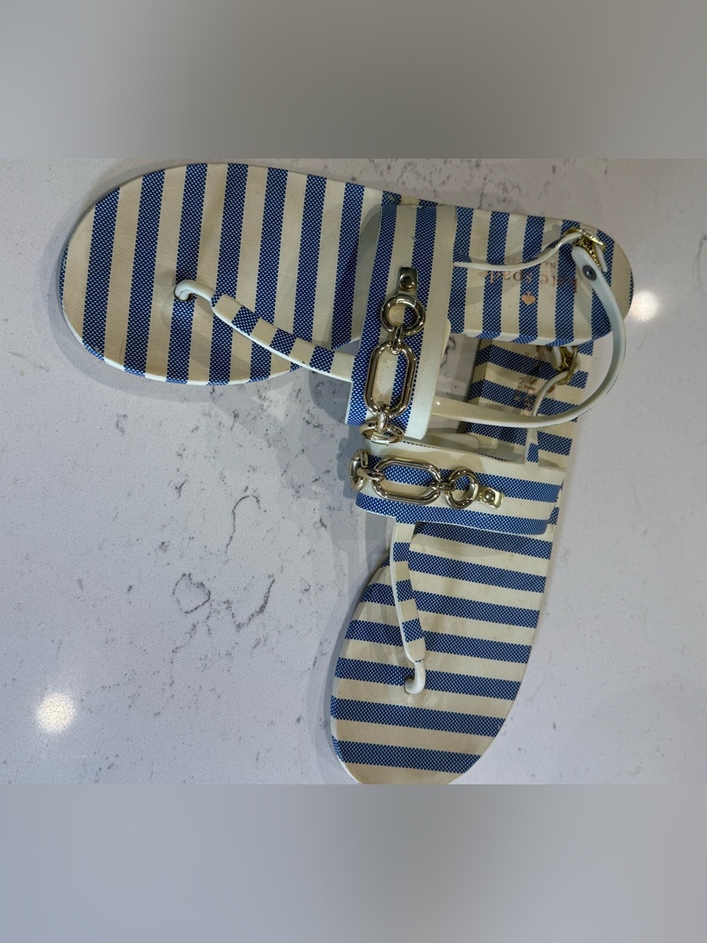 Kate Spade Blue Striped Jelly Sandal - Size 10